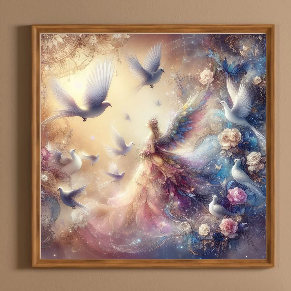 Diamond Painting - Full Round Drill - Dove(Canvas|30*30cm)