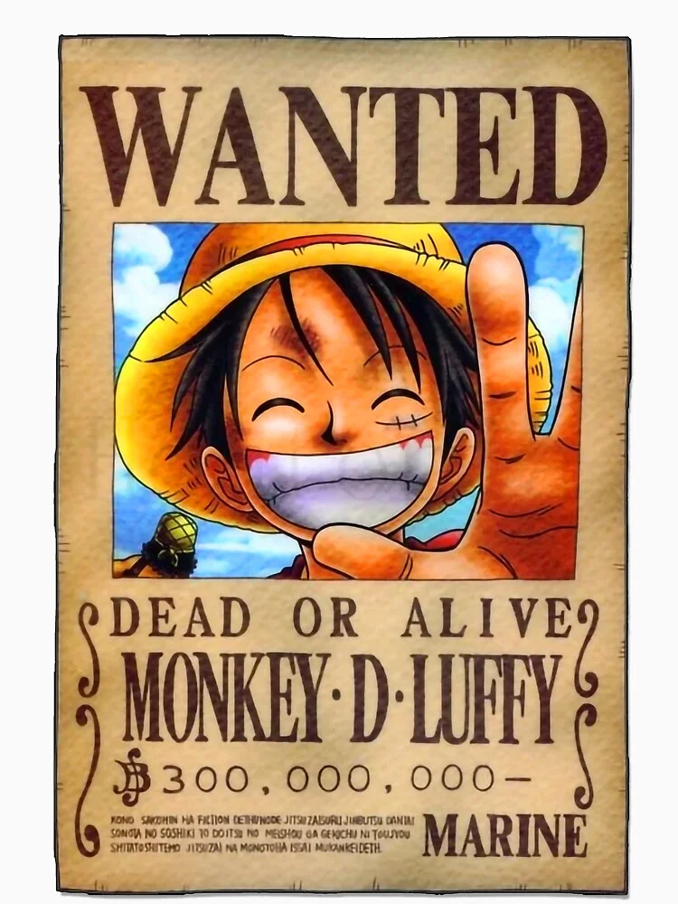 One Piece anime Wanted Poster – Monkey D. Luffy Bounty official merch