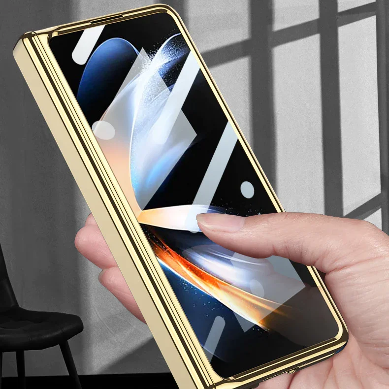 For Samsung Fold3/4 Transparent Magnetic Folding Shaft Phantom Mobile Phone Case