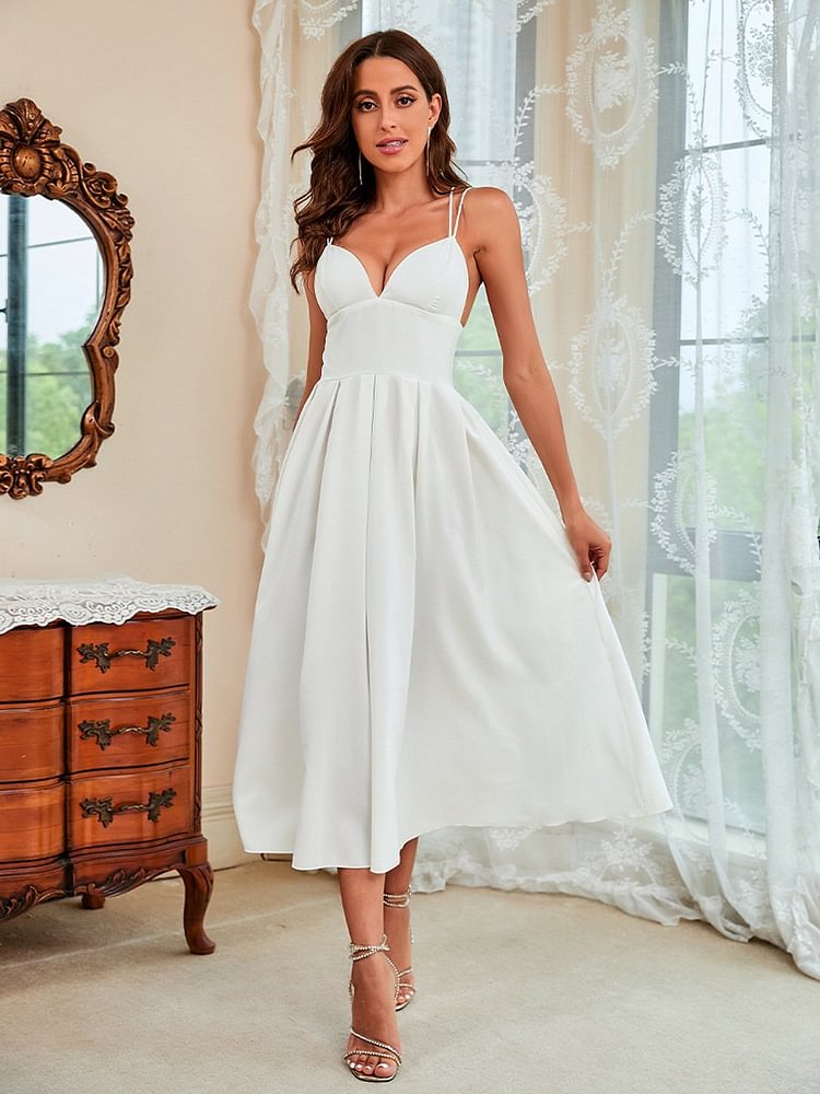 Promsstyle Corset top high waist elegant midi sling dress Prom Dress 2023