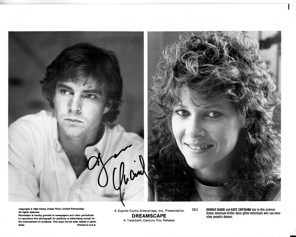 DENNIS QUAID hand-signed DREAMSCAPE 8x10 authentic w/ coa ORIG 1983 STUDIO STILL