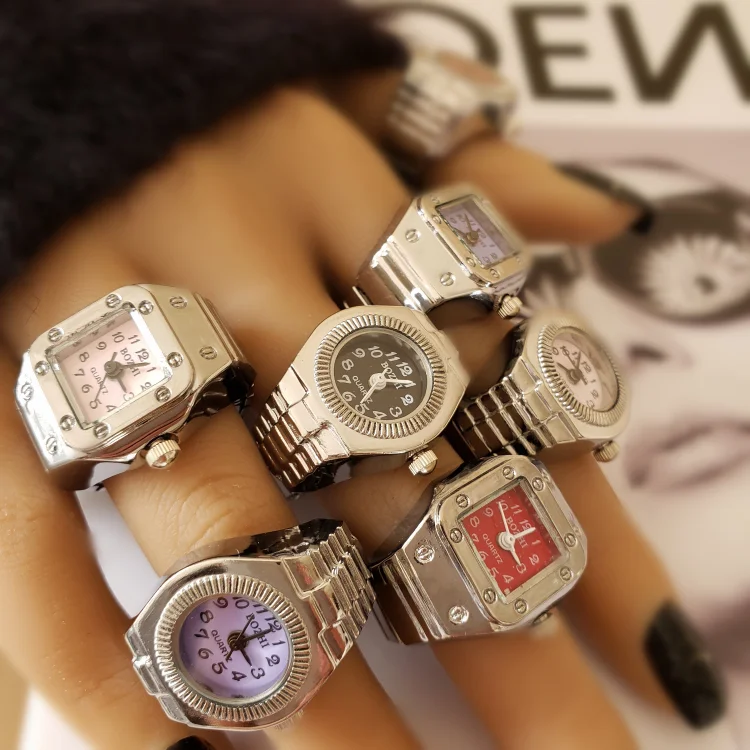 Vintage Ring Watch Square Fashion Roman Numerals Finger Watch | eBay