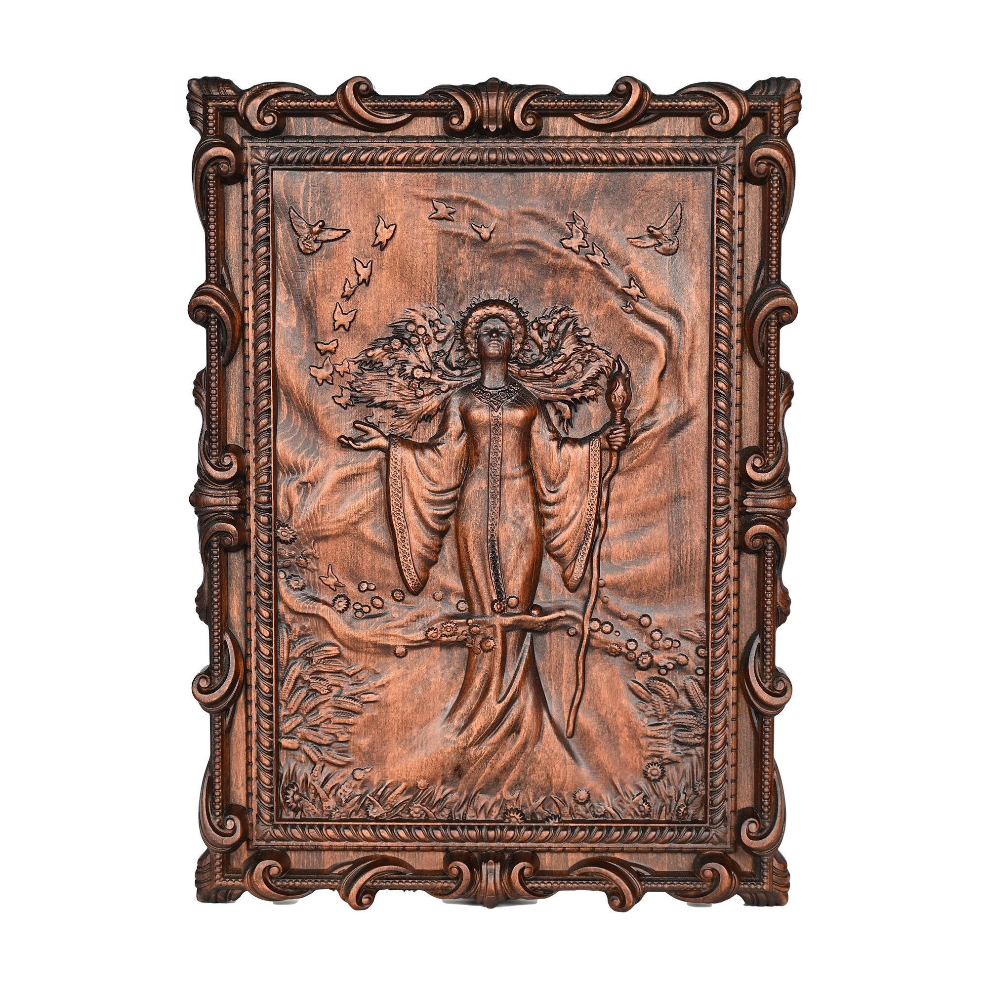 Ziva Nature Goddess Wooden Wall Hanging 