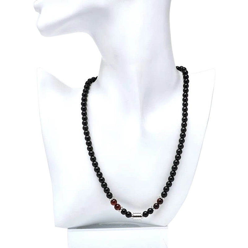 Minimalist Round Natural Stone Toggle Beaded Unisex Necklace