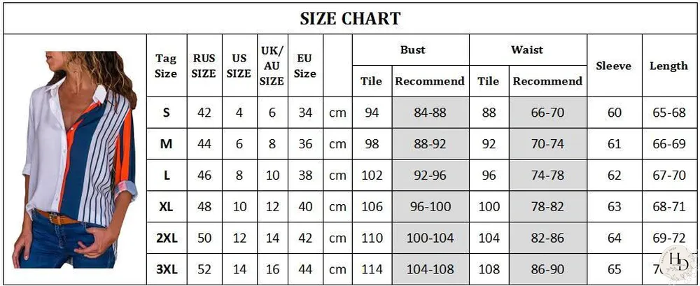 Women Color Block Striped Shirt Elegant Casual Long Sleeve Blouse