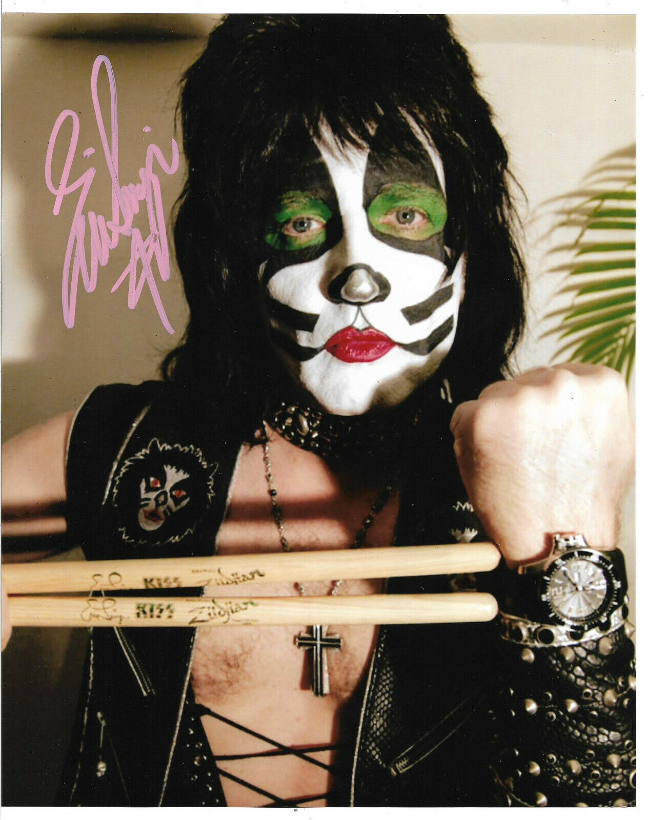 Eric Singer Authentic Signed 8x10 Photo Poster painting Autographed, KISS, Drummer, Musician