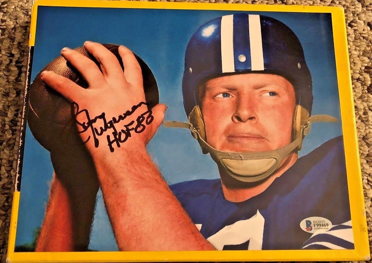 SONNY JURGENSEN SIGNED 8X10 DUKE BLUE DEVILS Photo Poster painting BECKETT CERTIFIED