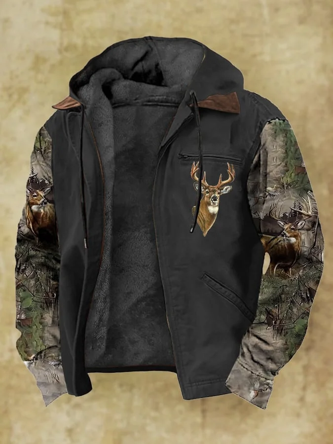 Men's Vintage Camouflage Elk Fleece Jacket