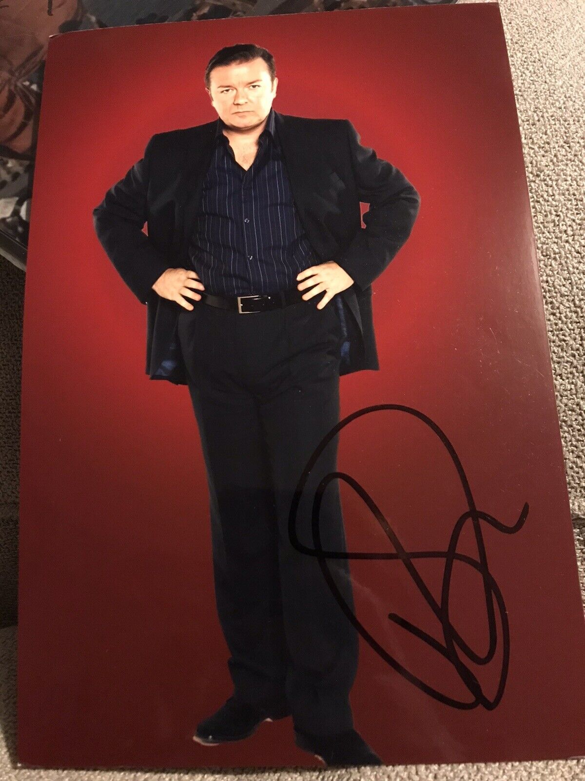 Ricky Gervais Hand Signed 9x6 Photo Poster painting - The Office, Stardust