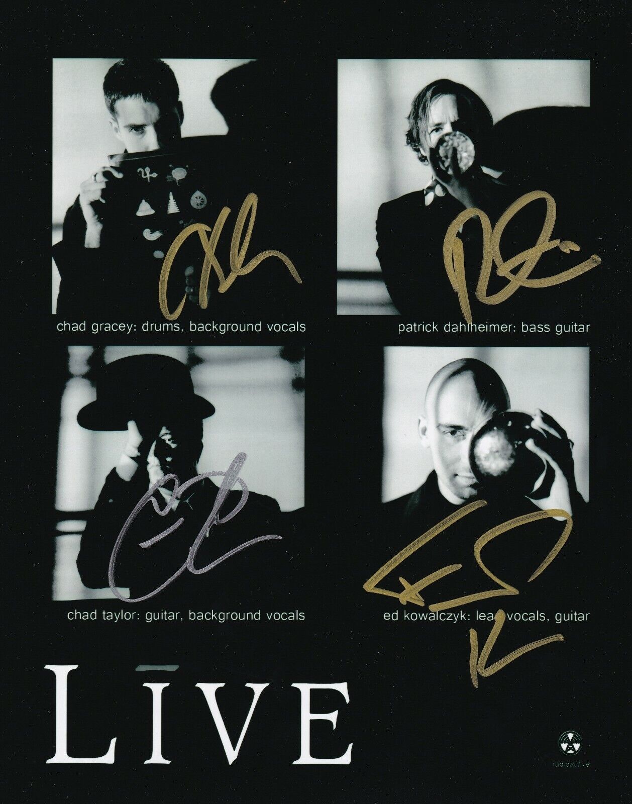 Live band REAL hand SIGNED 8x10 Photo Poster painting #1 COA all 4 Kowalczyk +3