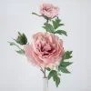White Pink Purple Large 3 Heads Stem Peony Artificial Flower