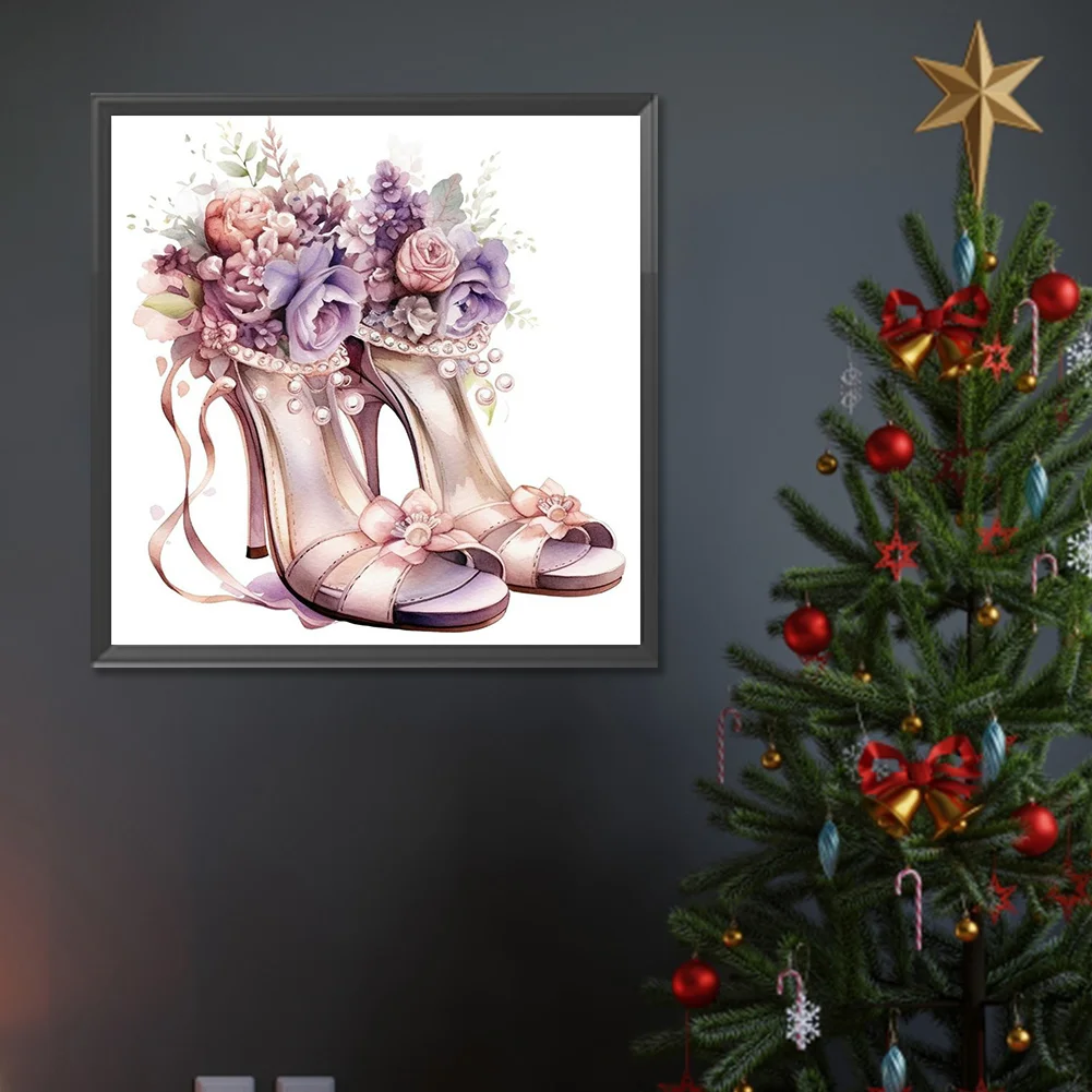 Diamond Painting - Full Round Drill - Flower High Heels(Canvas|30*30cm)
