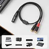 3 Pin XLR Female To RCA Female Y Splitter Audio Interconnect Cable Unbalanced Micrphone Cable Adapter Cable for Speaker & Mic
