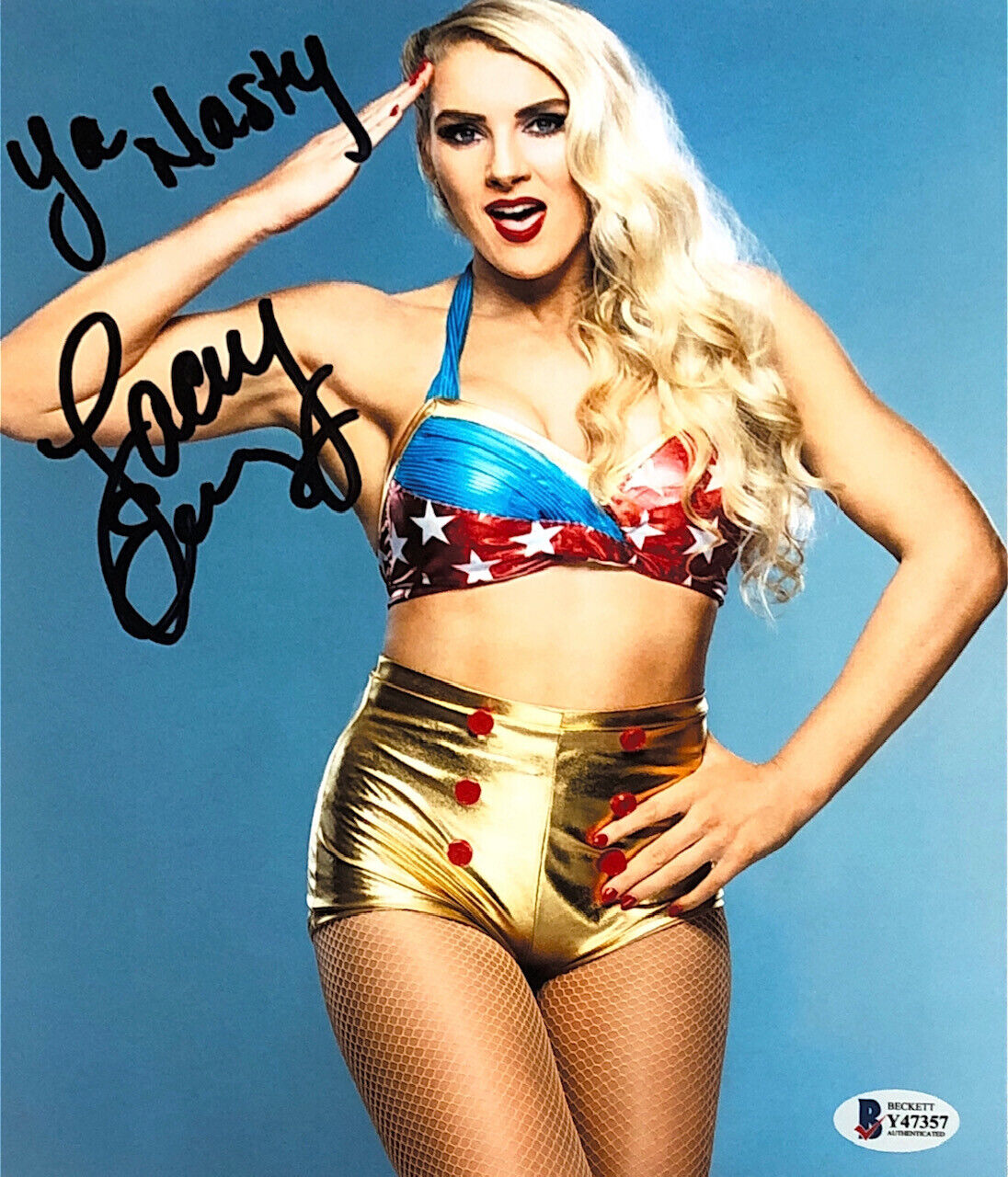 WWE LACEY EVANS HAND SIGNED AUTOGRAPHED 8X10 Photo Poster painting WITH PROOF & BECKETT COA 4