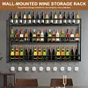 [US Local Warehouse] Bar Liquor Bottle Display Shelf Wall-Mounted Wine Storage Rack Home Glass Holder