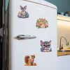 4PCS 2D/Flat Acrylic DIY Diamond Art Fridge Magnet Kit Devon Rex Design DIY Art Fridge Magnet Refrigerator Sticker Magnetic Diamond Art Decor Refrigerator Mailbox Home Decoration DIY Crafts