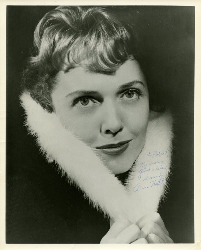 Mystery Actress ANNE HOLT (?) Vintage Signed Photo Poster painting