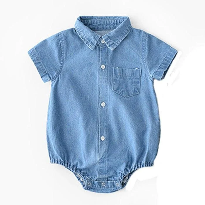 Baby Bodysuits Baby Cotton Shirt Collar Cowboy Brother Sister Wear Triangular Crawl Clothes Baby Girl Clothes(no sock)