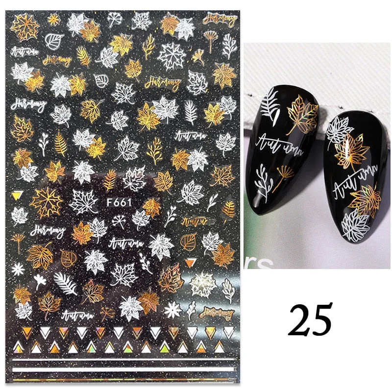 3D White Lace Flowers Translucent Nails Stickers Leaf Ballet Geometry Butterfly Gradient Abstract Nail Art Design Slider Decor