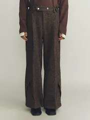 Woolen Intertwined Structure Tailored Wide Trousers