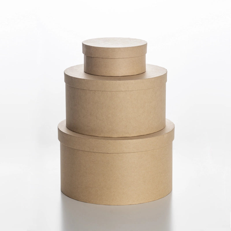 Kraft Paper Round Box DIY Baking Gift Box Cake Pastry Biscuit Packaging Box Accompanying Gift Box