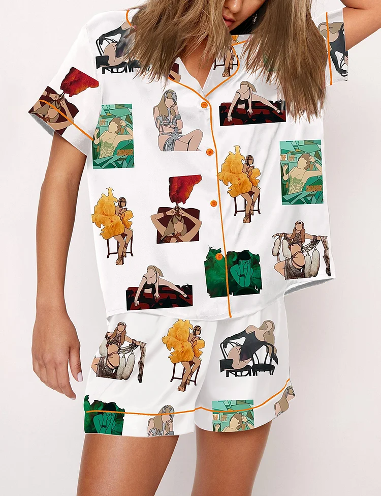 Women&rsquo;s The Life Of A Showgirl TS12  Short Sleeve Satin Pajama Set