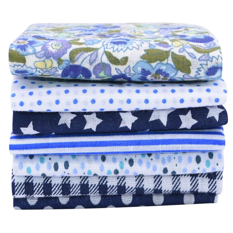 7pcs/set 25x25cm Flower Pattern Cotton Fabric Printed Cloth DIY Handmade Patchwork Material for Needlework Sewing Accessories