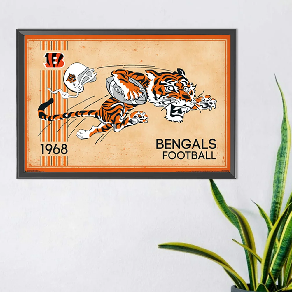 Diamond Painting - Full Round Drill - Cincinnati Bengals(Canvas|45*30cm)