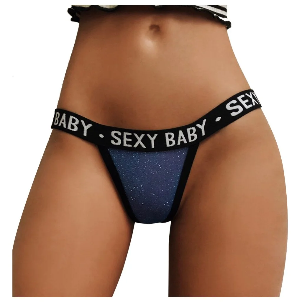 Women Sexy Lingerie G-string Briefs Letter Print Lace See Through Sexy Underwear Panties For Woman Intimates Thongs Low Waist