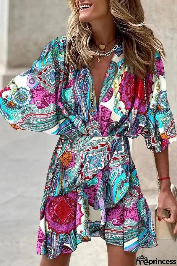 Dancing In The Garden Printed Mini Dress