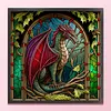Glass Painting-Pterosaur-11CT Stamped Cross Stitch 40*40cm/15.75*15.75in tapestrymarket