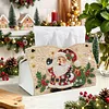 Santa Claus DIY Pearl Diamond Painting PU Cover Tissue Holder Kit Pearl Art Painting Decoration for Home & Gifts