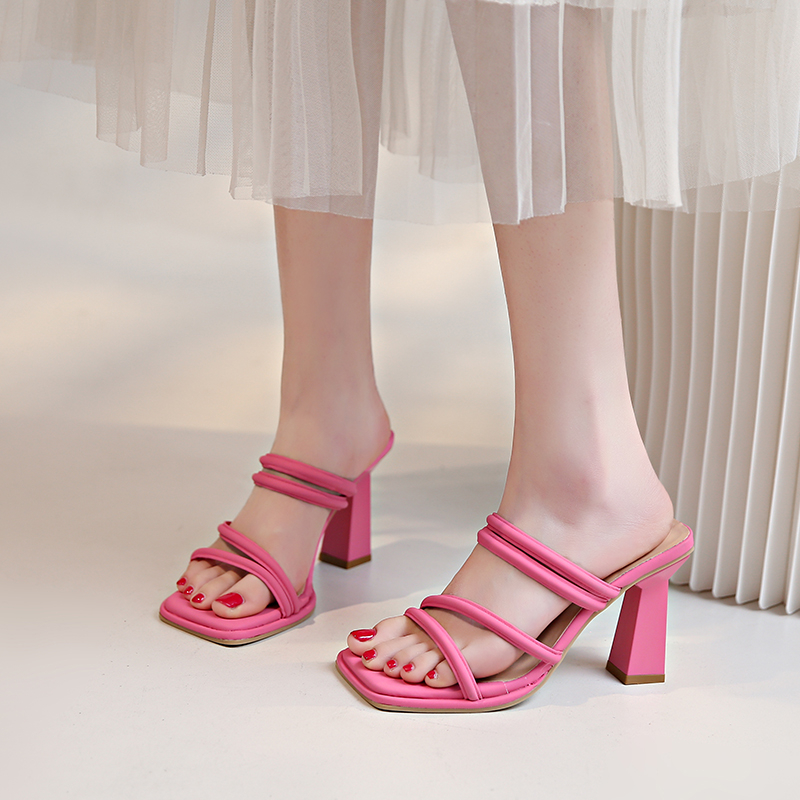 Rambleways popular women's shoes 2025 Summer New Fashion Women's Outwear Large Sandals Slim Straps Sexy Solid Color Comfortable Open Toe Single Shoes for Women