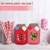 Lot de 50/100 sacs cadeaux cr&eacute;atifs pour la Saint-Valentin en bocal Mason avec &eacute;tiquettes