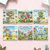 6pcs Diamond Painting Happy Birthdays Greeting Card with Envelope for Family Friends Holiday Gift Congratulations