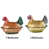 Hen Nest Glass Dish with Lid Crystal Glass Candy Jar Thicken Hen-Shaped Fruit Bowl Vintage Dessert Snack Plate for Home Decoration