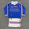 1998 Retro Long Sleeve France Home Football Shirt 1:1 Thai Quality Kids Size