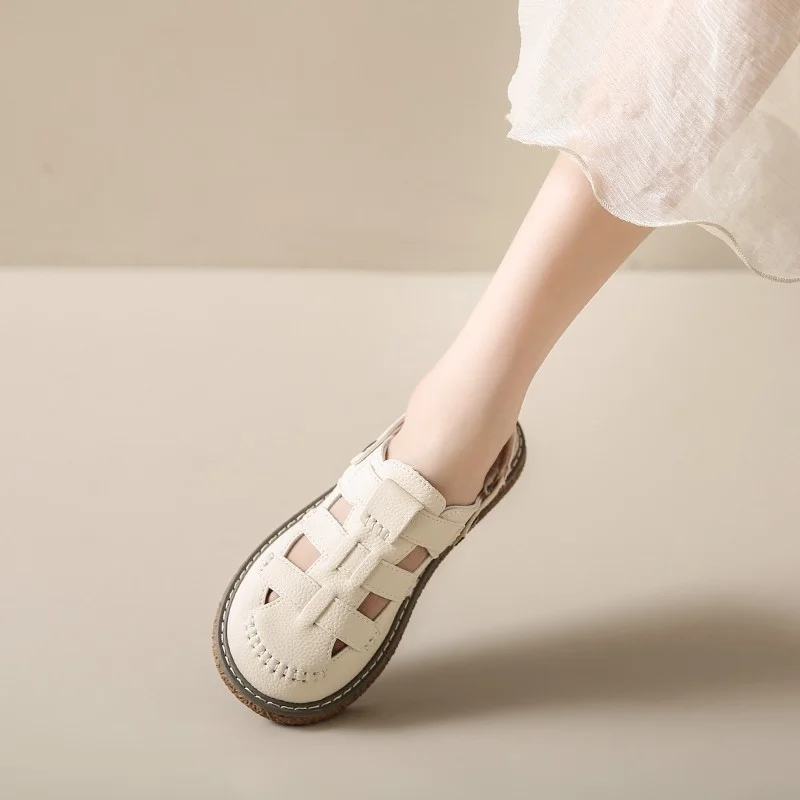 Uveng Uveng Roman Beach With Skirts With Thick-Soled Sandals Women 2025 New Summer Flats Two-Wear Sandals