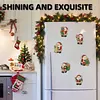 6PCS Santa Claus DIY Pearl Diamond Painting Christmas Fridge Magnets, Sparkling Rhinestone Refrigerator Magnet Craft Kit for Home Decor & Gifts