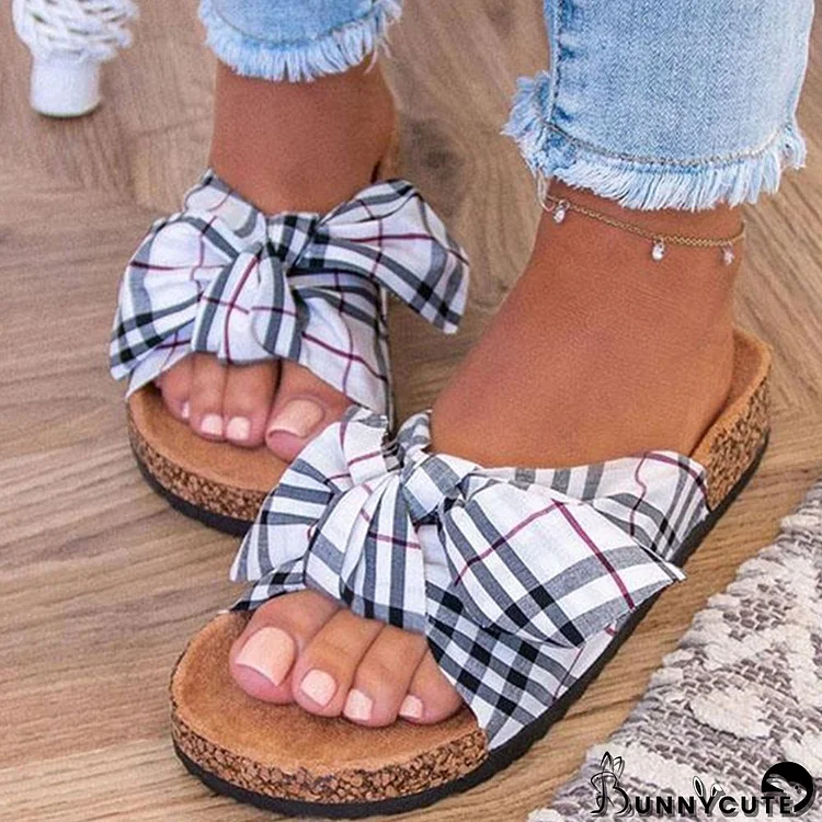 White Fashion Casual Patchwork With Bow Round Comfortable Shoes