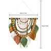 (Finished Product)Bohemian Handmade Leaf Wall Art No Drilling Handmade Craft Macrame Wall Decor Handmade Woven Leaf Tapestry for Apartment Living Room Bedroom Nursery Backdrop