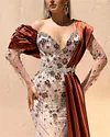 Women's Long Sleeve Mesh Embroidery Dress
