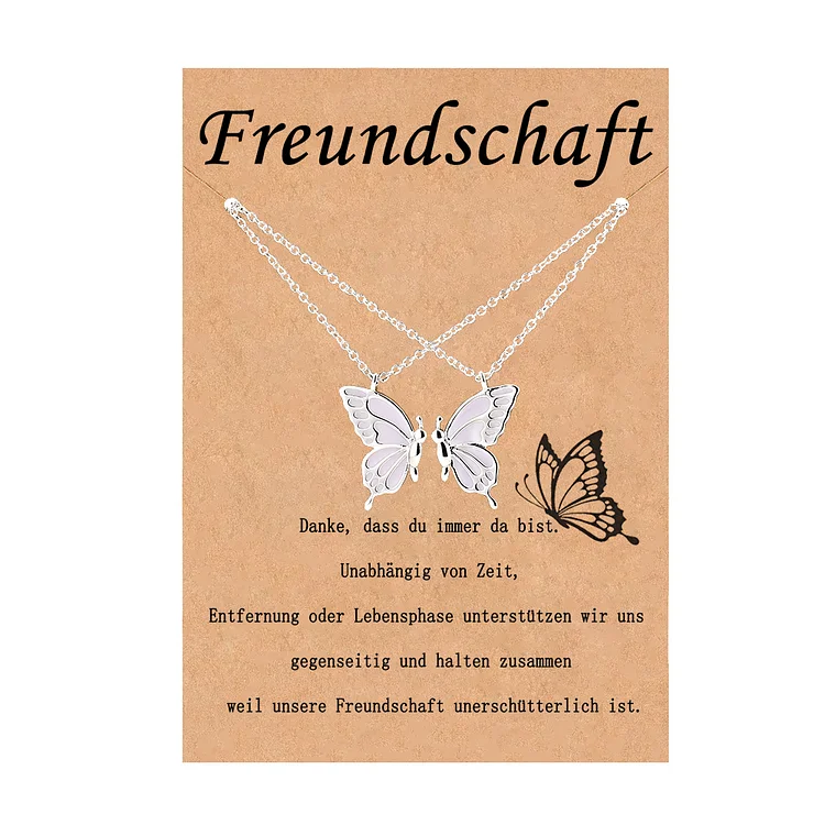 Kettenmachen Schmetterling Halsketten Set für beste Freundin-Wir haltern zusammen-Freundschaft Geschenk mit Nachrichtenkarte