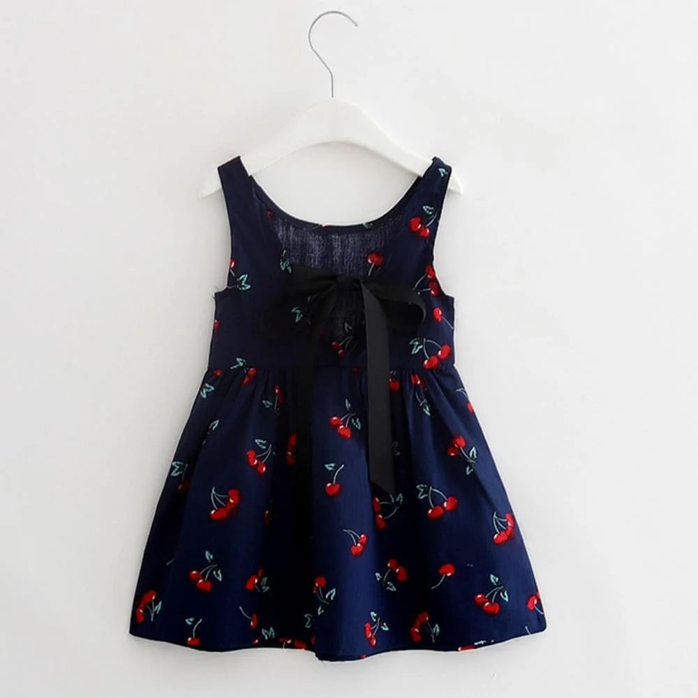 Girls Dress 2021 Summer Kids Clothes Children Sleeveless Flower Print Princess Dress Elegant 1 2 3 4 5 6 7 Year Girl Dress