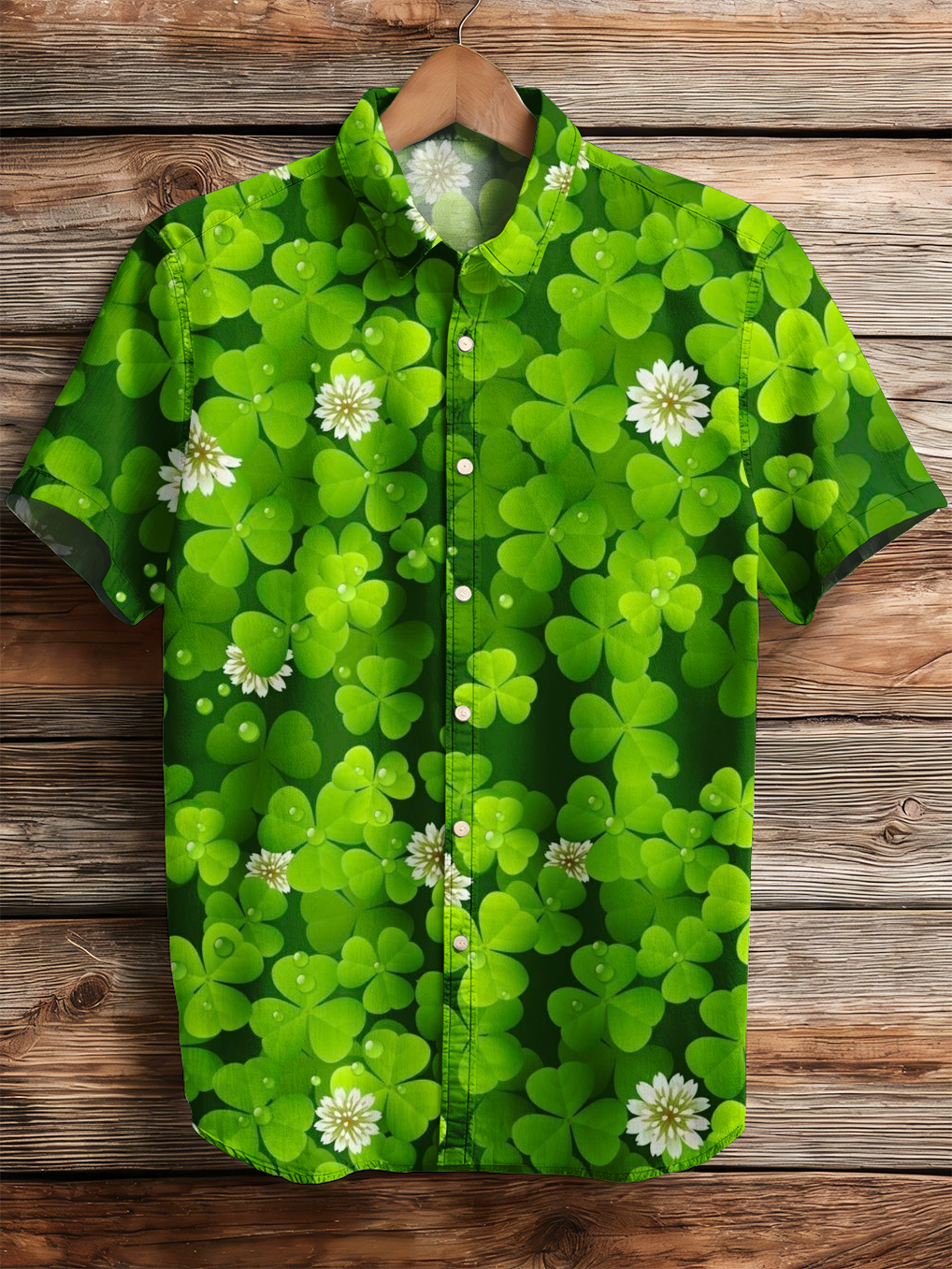 St. Patrick's Clover Casual Shirt PLUSCLOTHESMAN