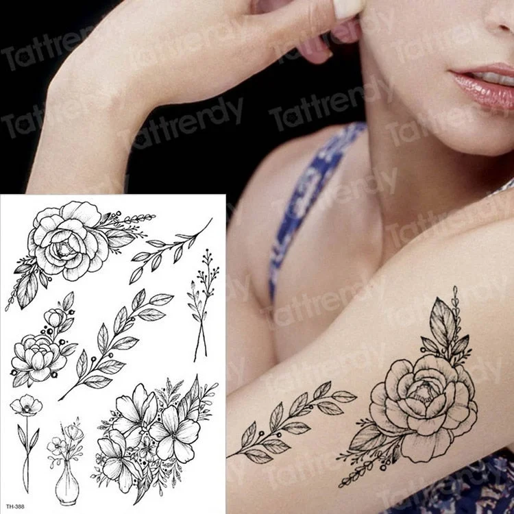 sketches tattoo designs sexy tattoo back black mehndi stickers horse rose tattoo waterproof temporary tattoos for women body art