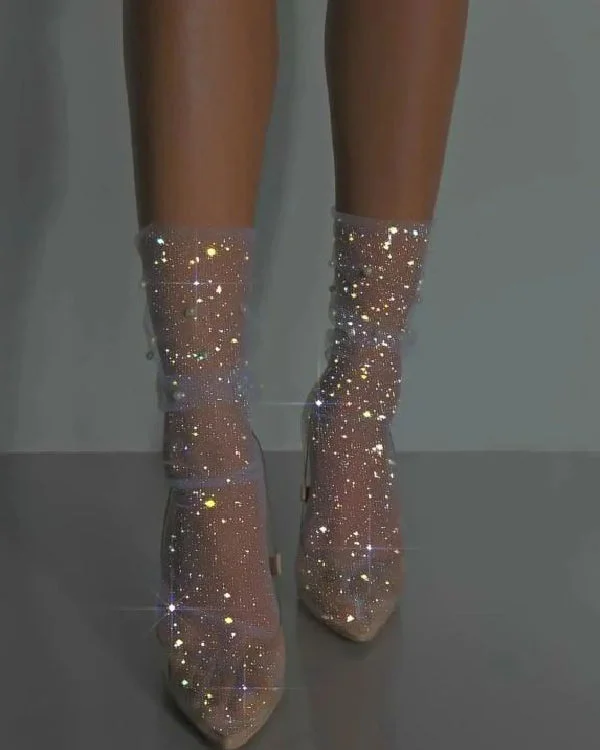 Women's Sexy Shiny Mesh Sheer Socks