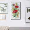 (Stamped/Counted) The Charm Of Poppy Flowers-14CT Cross Stitch 19*37cm/7.48*14.57in