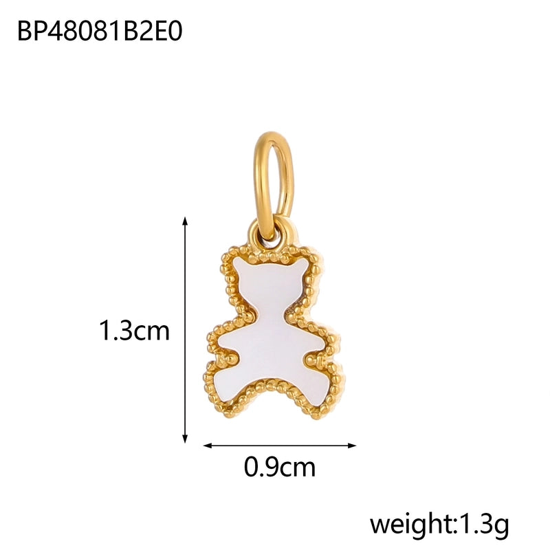 1 Piece 9*13mm 9 * 15mm 304 Stainless Steel Acrylic Shell Bear Pendant Jewelry Accessories