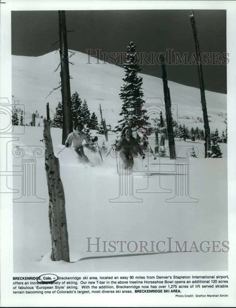 Press Photo Poster painting European Style skiing at Breckenridge ski area in Colorado